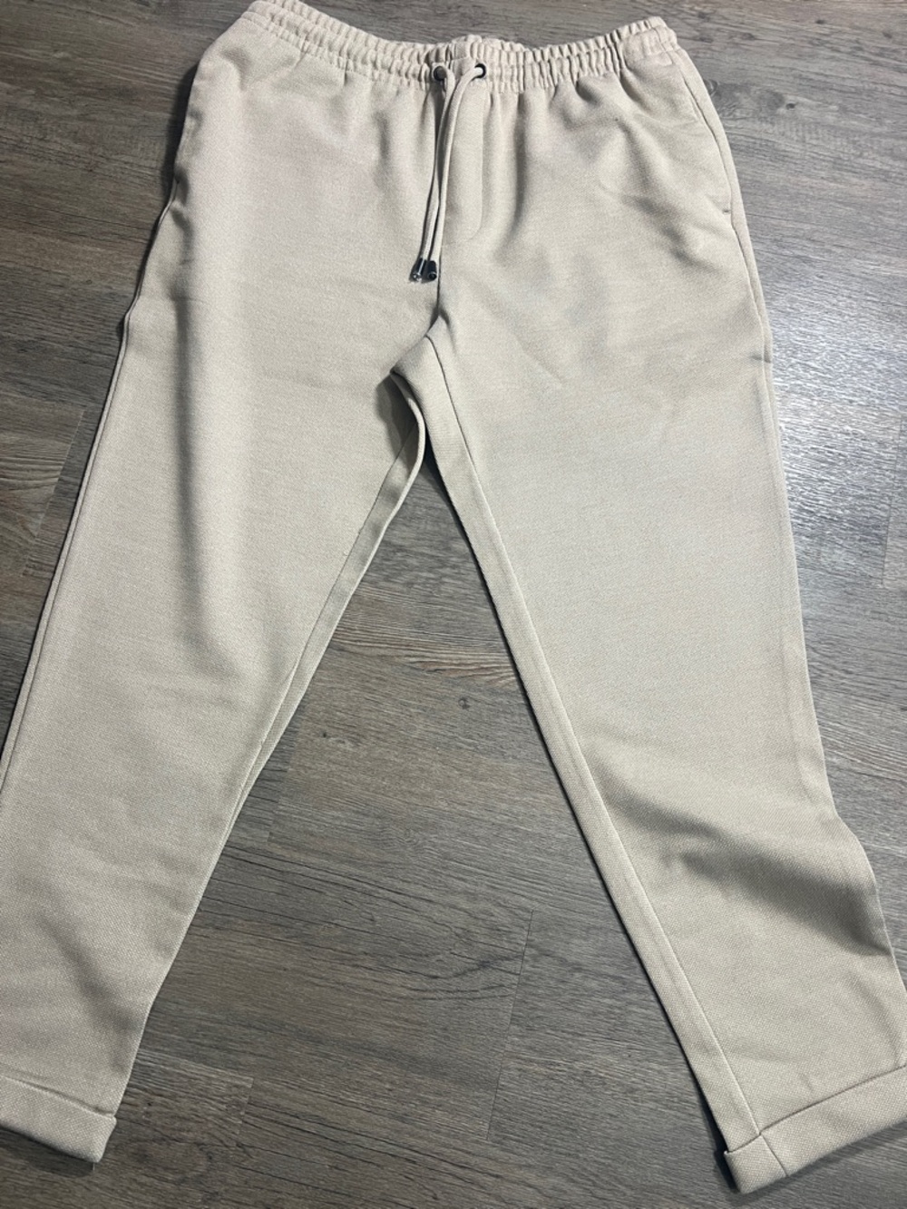 Zara Beige Drawstring Joggers